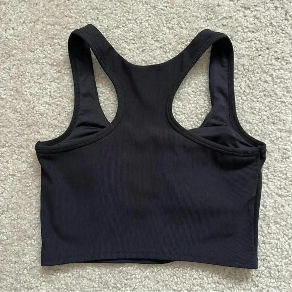 MoveTheory Cropped Sports Bra Black Women Size Medium Removable Pads Active Yoga - Picture 2 of 11